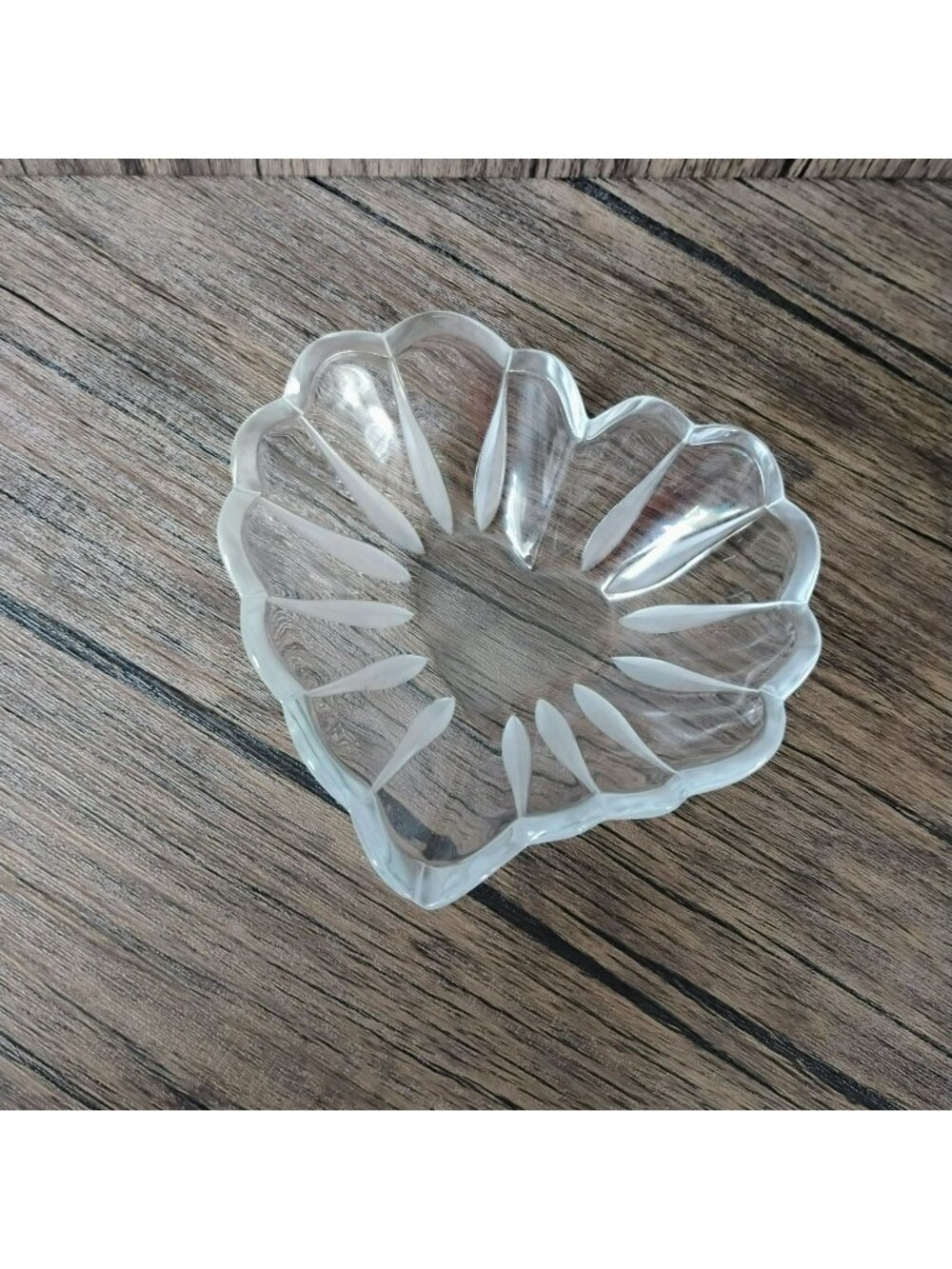 Mikasa Crystal Heart-Shaped Bowl, 6" Clear Glass Trinket Jewelry Candy Dish